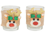 Velas perfumadas en vidrio velas reno navidad set 2 pcs